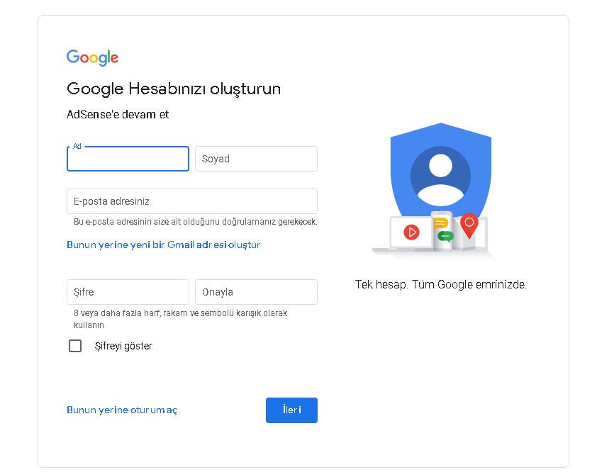 google-adsense-kayit Adsense Giriş