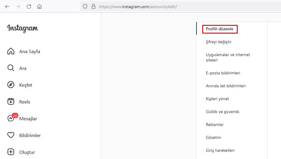 Bilgisayardan-Instagram-Hesap-Dondurma Instagram Hesap Dondurma