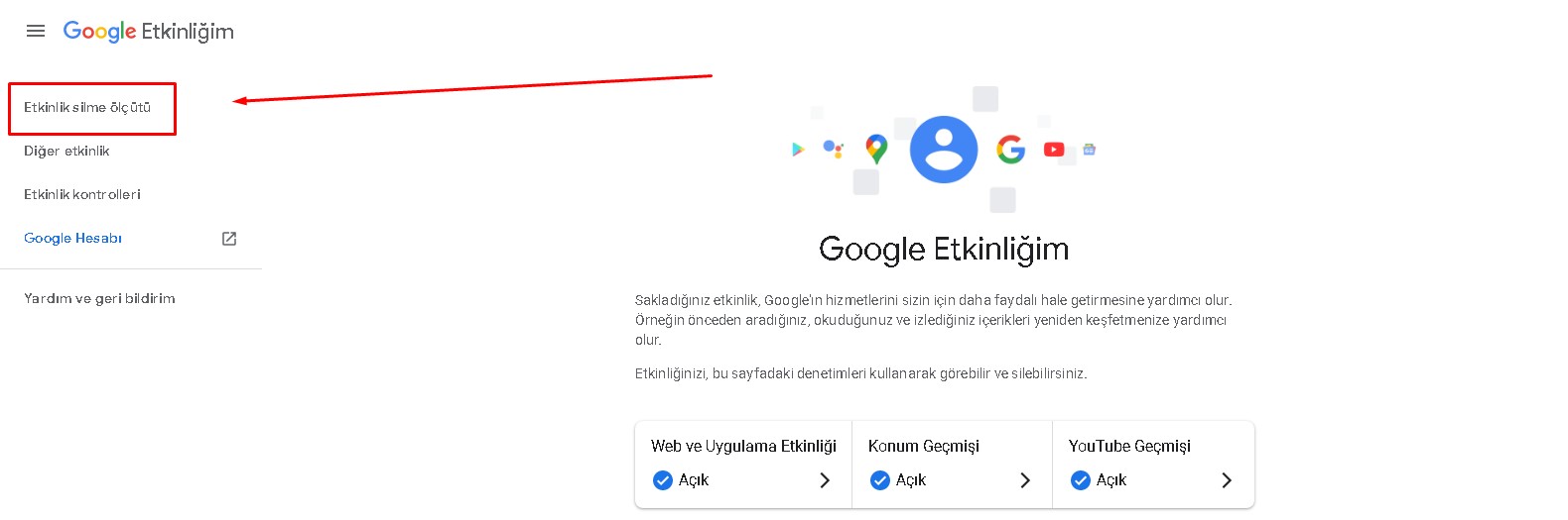 google-etkinligim-adim-adim-silme Google Etkinliğim Sil
