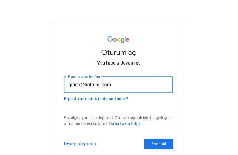 youtube-a-hotmail-ile-giris Youtube a Hotmail ile Giriş