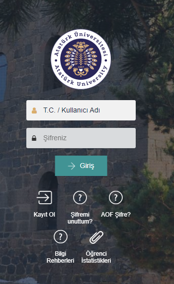 obs-atauni Atatürk Üniversitesi, Atauni OBS Giriş